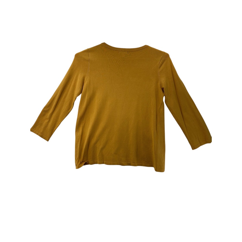 Alfani Stud Detail Sweater Knit Top French Gold Long Sleeve Size Large